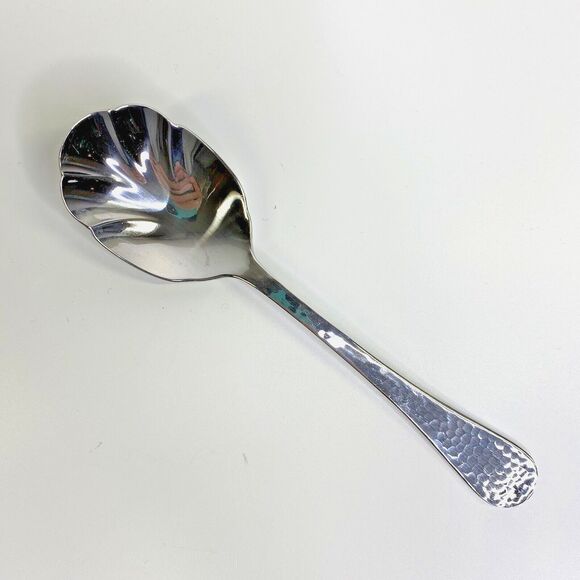 Wallace Continental Sugar Spoon Hammered Handle Stainless 18/0 - Picture 1 of 8